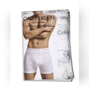 Men’s Big & Tall Calvin Klein Boxer Briefs 3-Pack White Cotton Underwear 5XL